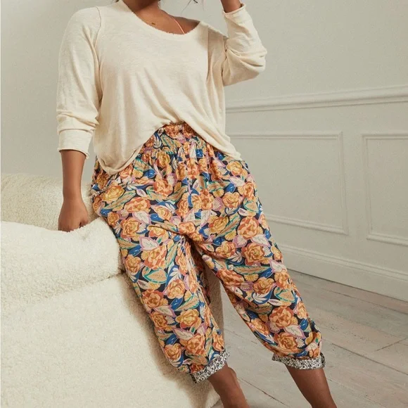 Anthropologie Vibrant Floral Joggers - Picture 5 of 13